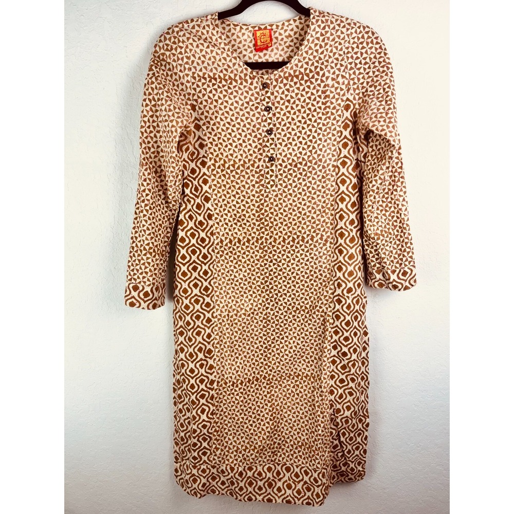Cotton Cottage‎ Kurti Tunic Womens Sz Small India Resort Hippie Boho Dress Artsy